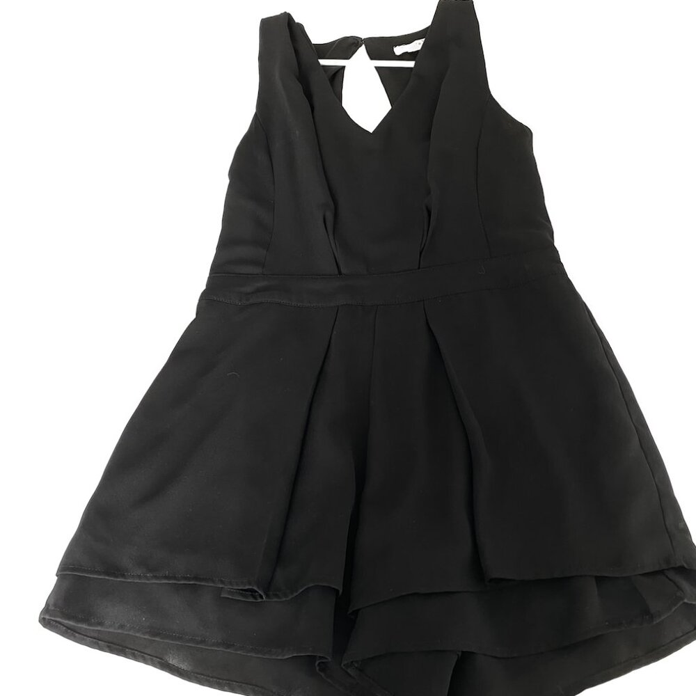 Love Riche Black Romper Tank Open Back Size M